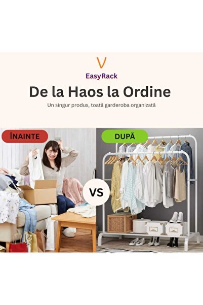 OEM Hanging Clothes Rack with Shelf and Hooks – Metal