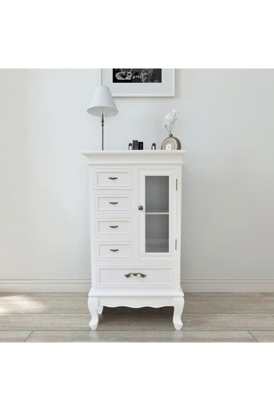 Concept Ντουλάπι με 5 συρτάρια και 2 ράφια, λευκό