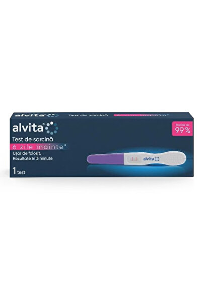 Alvita Test de sarcină cu detectare la 6 zile, 1 test, Kinetik Solutions