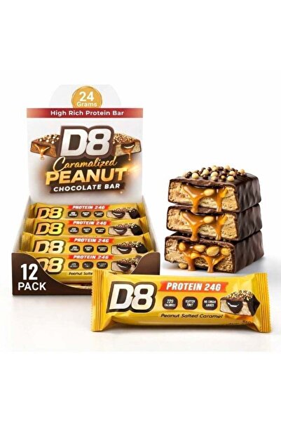 D8 Protein Peanut Salted Caramel No Added Sugar, Gluten Free, Pack of 12