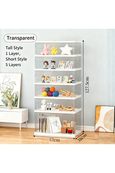 Generic Installation-free folding 6-layer cabinet dust-proof household storag...