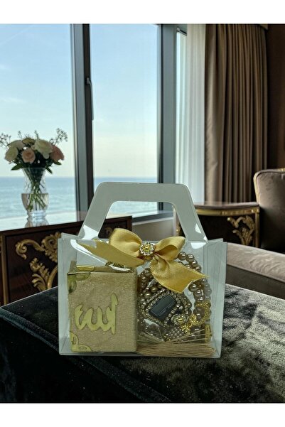Altınoluk Haremia Set of Bag in a Box with Mini Quran, Pearl Prayer Beads and...