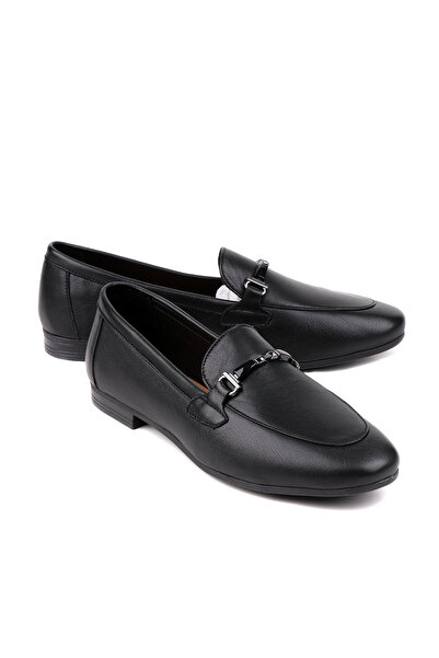 stato Γυναικείο Loafer από γνήσιο δέρμα με μεταλλική αγκράφα Verona, μαύρο