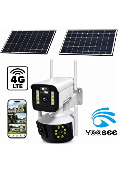 Tastech 9MP 3 Lens Güvenlik Kamerası Solar Güneş Panelli Hareket Takibi Dahil...