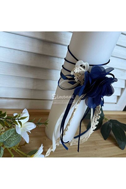 Simonne Diafan blue wedding/christening candle