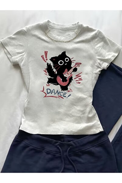 Toum Belt Boy Cat's Dance Cropped Bluz