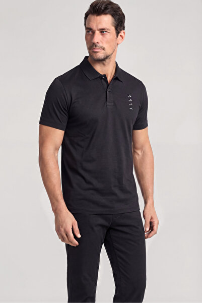 PAUL&SHARK تي شيرت رجالي ذو قصة عادية 100% قطن لو بشعار مفصل وأكمام قصيرة ويا...