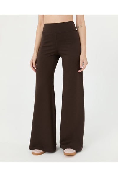 Ayma Active Brown Wide-Leg Weekend Pants