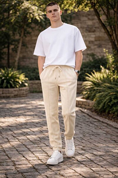 ANATOLIATEKSTILE Men's Casual Pants – Elastic Waist with Drawstring, Comforta...