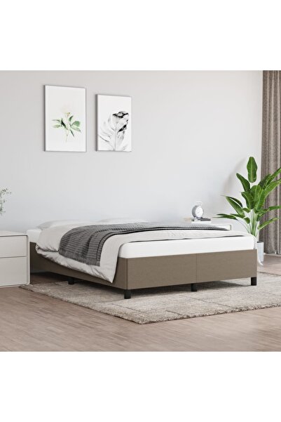 Concept Σκελετός κρεβατιού, γκρι-μπεζ, 140x190 cm, ύφασμα