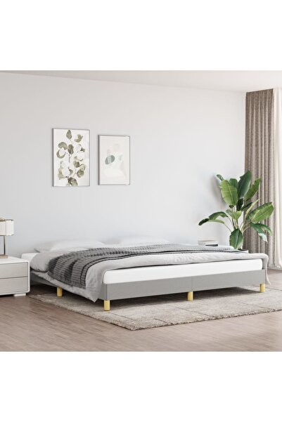 Concept Cadru de pat, gri deschis, 200x200 cm, material textil