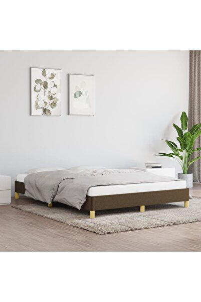 Concept Σκελετός κρεβατιού, σκούρο καφέ, 140x190 cm, ύφασμα