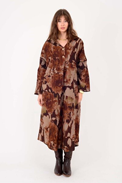 Park Moda 61051 LOVA BATİK ÇİÇEK DE cu model ROCHIE DE CATIFEA CU TIPĂRITURI