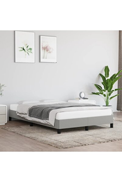 Concept Cadru de pat, gri deschis, 120x200 cm, material textil