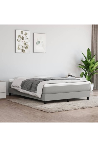 Concept Cadru de pat box spring, gri deschis, 140x190 cm, textil