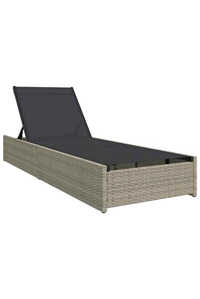 vidaxl Șezlong Bej 200.5 x 70 x 75 cm poliratan