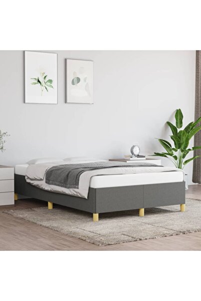 Concept Cadru de pat, gri închis, 120x200 cm, material textil