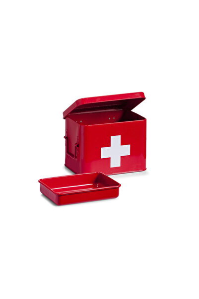 zeller Medicine Box, Metal, 21.5x16x16 cm, Red