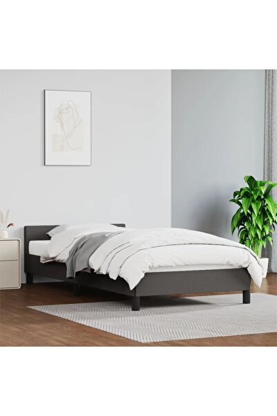 Concept Cadru de pat cu tăblie, gri, 80x200 cm, piele ecologică