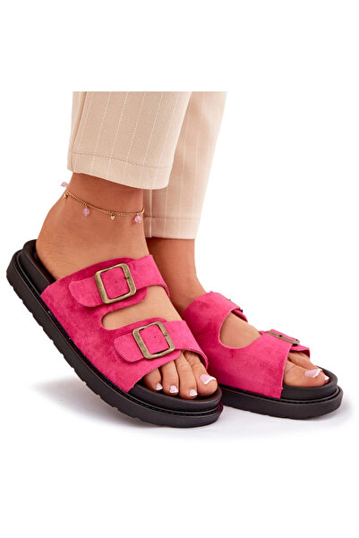 BOTO Papuci de damă cu platformă și catarame, fuchsia, Simbes 39