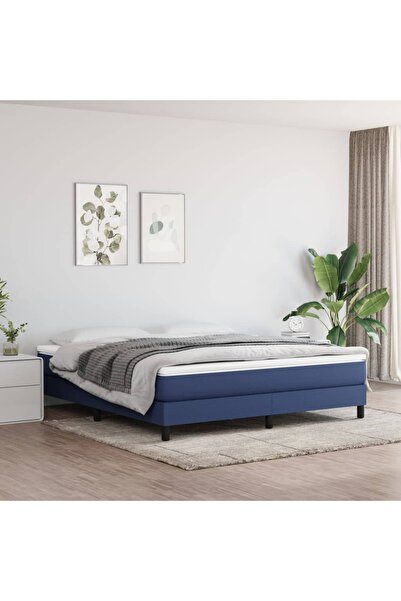 Concept Cadru de pat box spring, albastru, 160x200 cm, textil