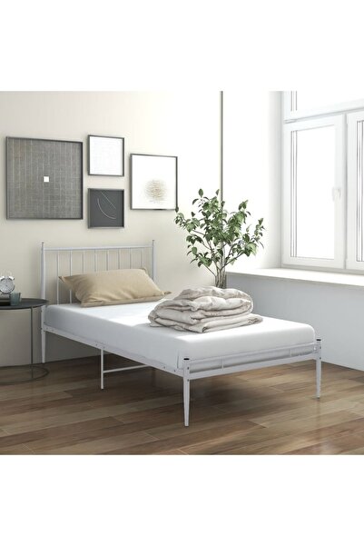 Concept Σκελετός κρεβατιού, λευκό, 90 x 200 εκ., μεταλλικός