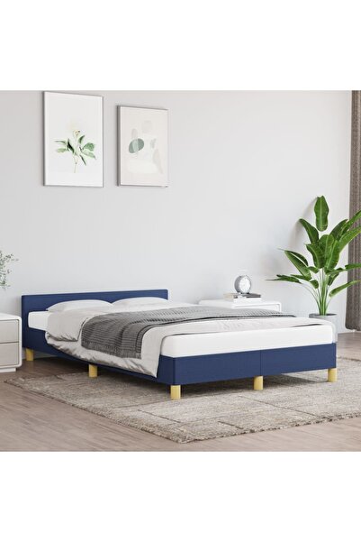 Concept Σκελετός κρεβατιού με κεφαλάρι, μπλε, 120x200 cm, ύφασμα