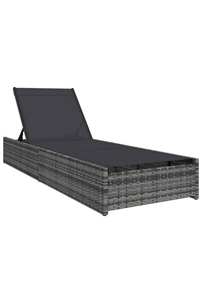 vidaxl Șezlong Gri 200.5 x 70 x 75 cm poliratan