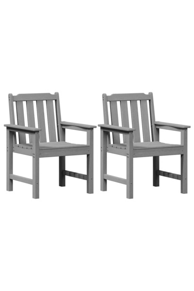 vidaxl Scaun de dining pentru grădină. 2 pcs Gri deschis HDPE