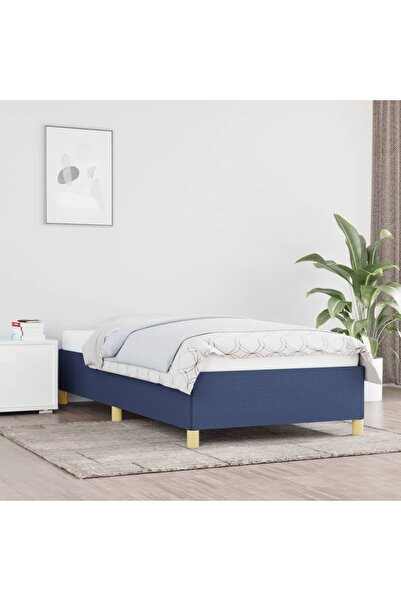 Concept Cadru de pat, albastru, 100 x 200 cm, material textil