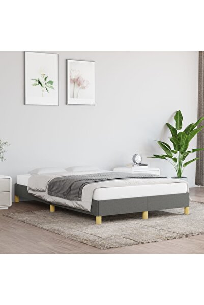 Concept Cadru de pat, gri închis, 120x200 cm, material textil