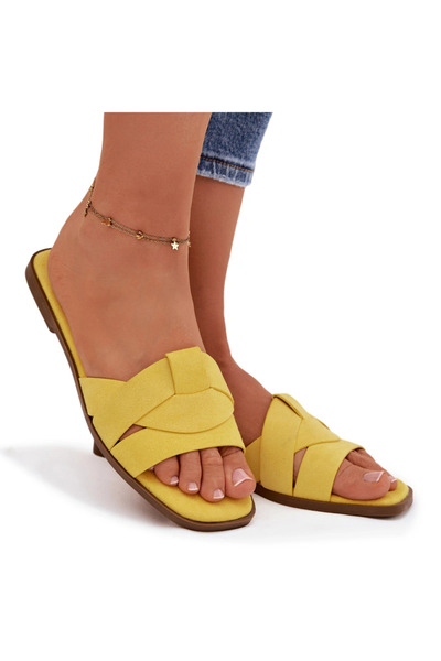 BOTO Women's Flat Yellow Slides With Straps Eko Suede Florane 40