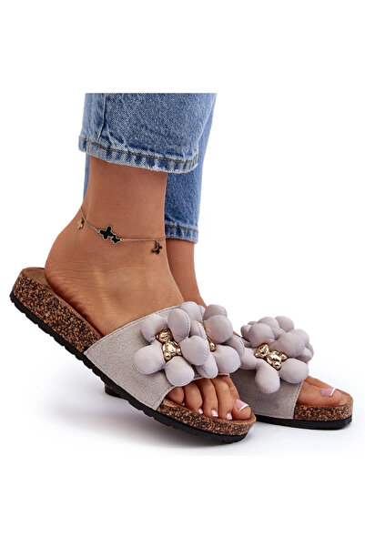 BOTO Women's Grey Sandals with Decorations Bunlia 40