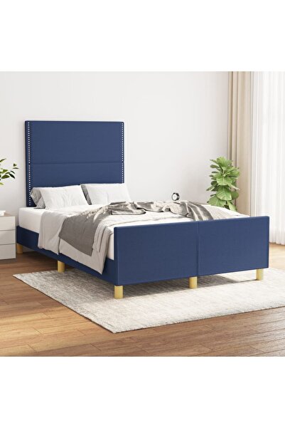 Concept Σκελετός κρεβατιού με κεφαλάρι, μπλε, 120x200 cm, ύφασμα