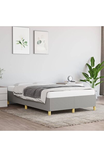 Concept Cadru de pat, gri deschis, 120x200 cm, material textil