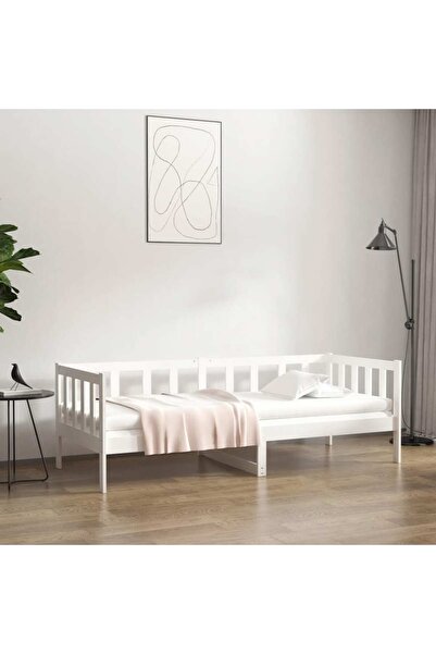 Concept Κρεβάτι ημέρας, λευκό, 80x200 εκ., μασίφ ξύλο πεύκου