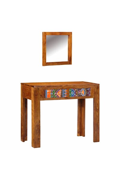 vidaxl Masă de Machiaj Maro 90 x 45 x 75 cm Lemn Solid de Acacia