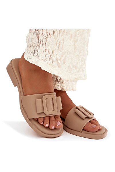 BOTO Women's flat sandals with buckle beige Melivra 41