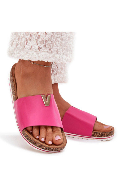 BOTO Sandale de damă cu platformă din plută și detalii decorative fuchsia Ves...