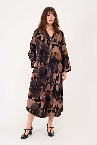 Park Moda 61051 LOVA BATİK ÇİÇEK DE cu model ROCHIE DE CATIFEA CU TIPĂRITURI