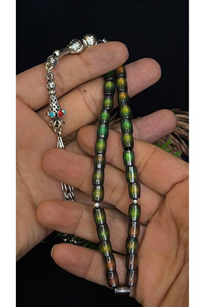 vevasilver His Taşı Isı Ile Renk Değiştiren Tesbih , püskül Usta işi Rhodium ...