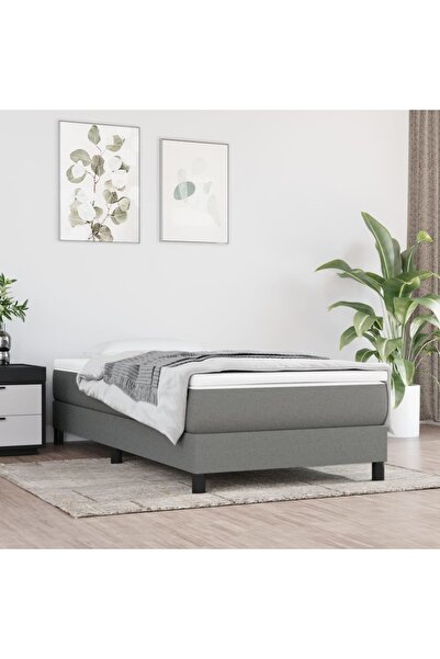 Concept Cadru de pat box spring, gri închis, 80x200 cm, textil