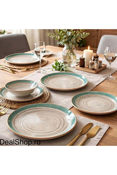 dealshopromania Σετ σερβίτσιων πορσελάνης Terra Verde για 12 άτομα – 48 τεμάχ...