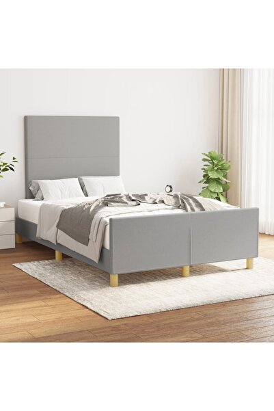 Concept Cadru de pat cu tăblie, gri deschis, 120x200 cm, textil
