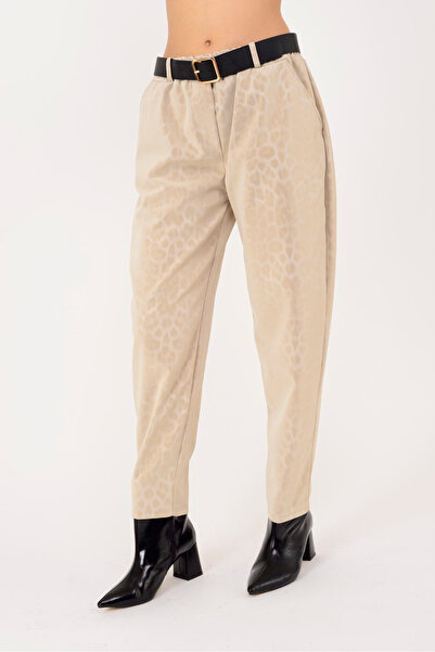 Park Moda 8600 Belt Detail Leopard Print Pants