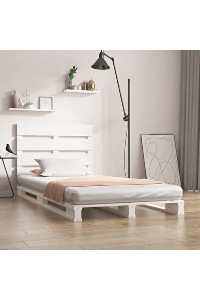 Concept Μικρό Μονό κρεβάτι 2FT6, λευκό, 75x190 cm, μασίφ ξύλο πεύκου