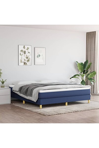Concept Cadru de pat box spring, albastru, 160x200 cm, textil