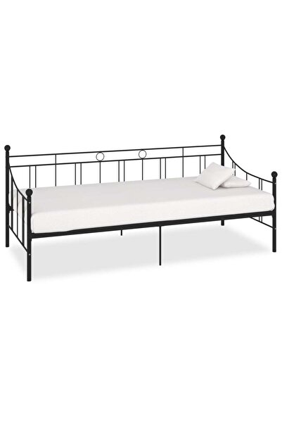 Concept Σκελετός κρεβατιού ημέρας, μαύρος, 90 x 200 εκ., μεταλλικός