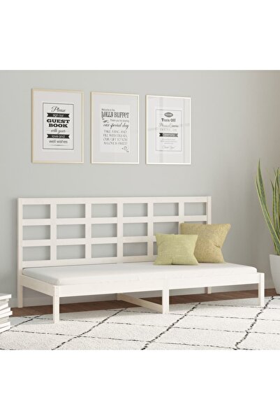 Concept Pat de zi, alb, 90x200 cm, lemn masiv de pin