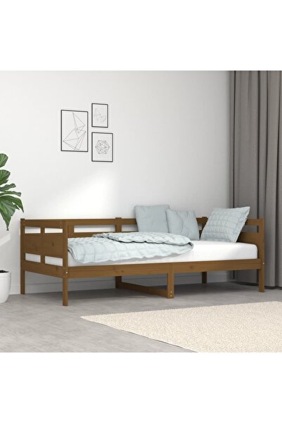 Concept Κρεβάτι ημέρας, μελί καφέ, 90x190 εκ., μασίφ ξύλο πεύκου